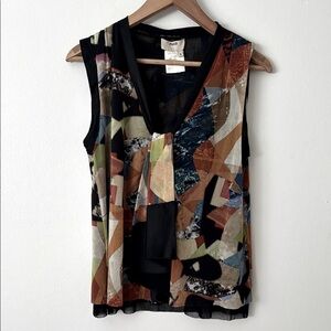 Fuzzi S Silk Blend Asymmetrical Tank Top